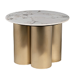 Стол журнальный круглый керамогранит белый Keramos варинант исполнения - 1 | Loft Concept в Рязани