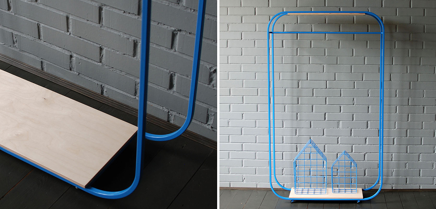 Рейл Cielo Industrial Metal Rust Clothes Rail Рейл Cielo Industrial Metal Rust Clothes Rail - Loft-Concept в Рязани