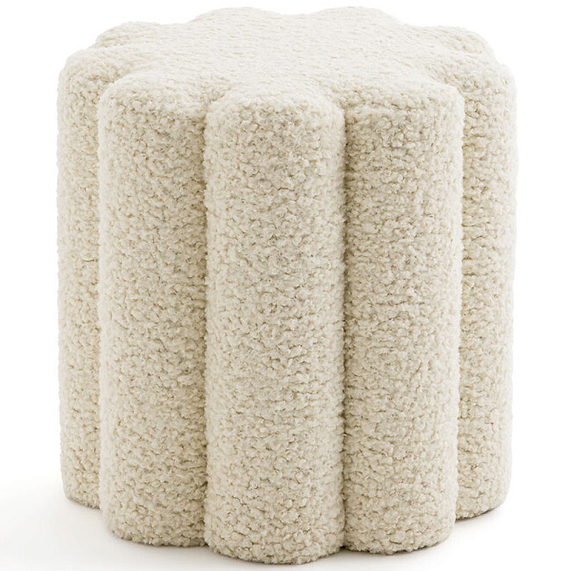 Пуф с обивкой из ткани букле Flo Pouf Кремовый Пуф с обивкой из ткани букле Flo Pouf Кремовый в Рязани | Loft Concept