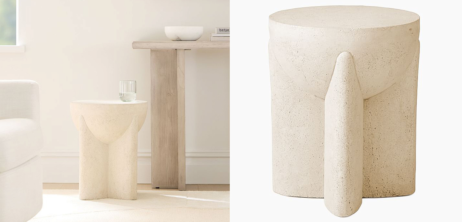 Приставной стол Lava Stone Side Table Травертин Приставной стол Lava Stone Side Table Травертин - Loft-Concept в Рязани