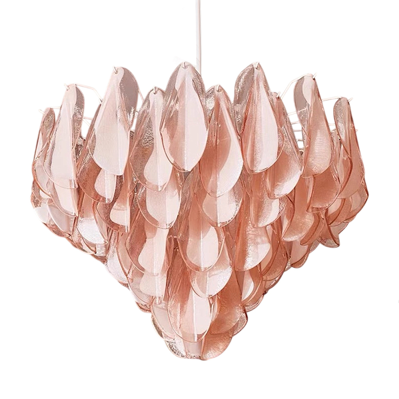 Люстра с каскадом из стекляных розовых лепестков Petalled Illuminator Белый Розовый Люстра с каскадом из стекляных розовых лепестков Petalled Illuminator Белый Розовый в Рязани | Loft Concept