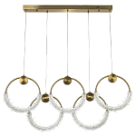 Линейная люстра с плафонами в виде пяти колец Five Rings Gilbertine Linear Chandelier варинант исполнения - 2 | Loft Concept в Рязани
