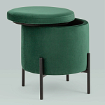 Зеленый пуф на черных ножках SANJAY варинант исполнения - 2 | Loft Concept в Рязани