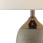 Настольная лампа керамическая с тканевым цилиндрическим абажуром Bullet варинант исполнения - 1 | Loft Concept в Рязани