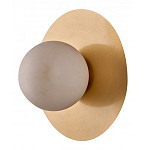 Бра круглое с плафоном из натурального камня на латунном основании Cryptocrystalline Stone варинант исполнения - 1 | Loft Concept в Рязани