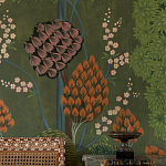 Обои ручная роспись Malwa Original colourway on Olive tobacco варинант исполнения - 2 | Loft Concept в Рязани