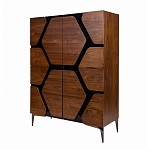 Высокий комод с узором из шпона на фасаде Sahara варинант исполнения - 3 | Loft Concept в Рязани