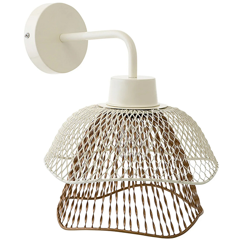 Бра с сетчатым металлическим абажуром Beige Gold Mesh Lampshade Бежевый Золотой Бра с сетчатым металлическим абажуром Beige Gold Mesh Lampshade Бежевый Золотой в Рязани | Loft Concept