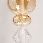 Подвесной светильник с вертикальной композицией из прозрачных и янтарных стеклянных шаров и ромбов Gabriel Scott Luna варинант исполнения - 4 | Loft Concept в Рязани