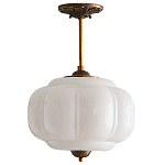 Подвесной светильник с абажуром из молочного стекла Vintage Charm варинант исполнения - 1 | Loft Concept в Рязани