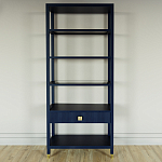 Стеллаж Elsa Dreams Blue со стеклянными полками и ящиком варинант исполнения - 4 | Loft Concept в Рязани