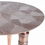 Кофейный столик с рельефной столешницей из металла Aplika Bronze варинант исполнения - 4 | Loft Concept в Рязани