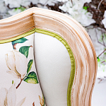 Диван двухместный из натурального бука золотистый с изображением птиц и цветов Blooming Birds варинант исполнения - 2 | Loft Concept в Рязани