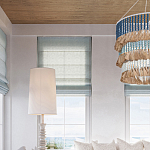 Люстра трехъярусная с декором из круглых деревянных бусин с кисточками Blue Wooden Beads Chandelier варинант исполнения - 4 | Loft Concept в Рязани