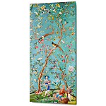 Постер на холсте в стиле шинуазри с изображением сада Chinoiserie Imperial Garden Birds and People Poster варинант исполнения - 1 | Loft Concept в Рязани