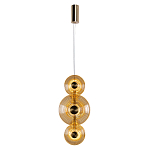 Подвесной светильник светодиодный со стеклянными плафонами янтарного цвета в форме дисков Savio Glass Disc варинант исполнения - 2 | Loft Concept в Рязани