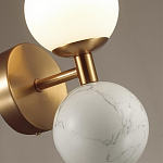 Бра с шарообразным матовым плафоном и шаром из камня на металлическом основании Orb Essence варинант исполнения - 6 | Loft Concept в Рязани