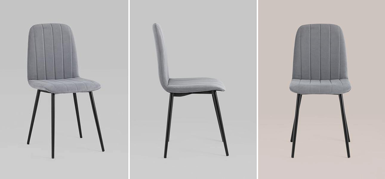 Стул Easy Chair Велюр Серый цвет Стул Easy Chair Велюр Серый цвет - Loft-Concept в Рязани