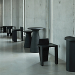 Круглый приставной столик из массива манго Piero Black Side Table варинант исполнения - 5 | Loft Concept в Рязани