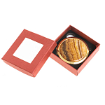 Зеркало карманное складное круглое из натурального камня Оникс в подарочной упаковке Gold Stone Mirrors варинант исполнения - 3 | Loft Concept в Рязани