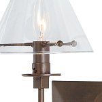 Бра с прозрачным стеклянным абажуром в форме конуса Bartolomeo Bronze варинант исполнения - 1 | Loft Concept в Рязани