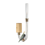 Бра с прозрачной изогнутой трубкой и декоративной фигуркой птицы Ganthea варинант исполнения - 1 | Loft Concept в Рязани