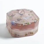 Шкатулка из эпоксидной смолы с цветами розовая Epoxy Resin Square Box Pink варинант исполнения - 5 | Loft Concept в Рязани