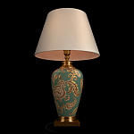 Настольная лампа бирюзовая с цветочным принтом Turquoise Flight варинант исполнения - 4 | Loft Concept в Рязани