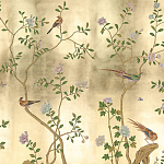 Обои ручная роспись Badminton Deep Rich Gold gilded paper варинант исполнения - 2 | Loft Concept в Рязани