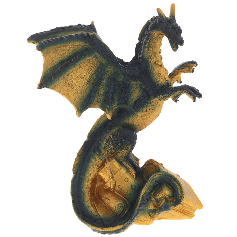 Декоративная статуэтка Дракон Green Gold Dragon Treasure Keeper Statuette Зеленый Золотой Декоративная статуэтка Дракон Green Gold Dragon Treasure Keeper Statuette Зеленый Золотой в Рязани | Loft Concept