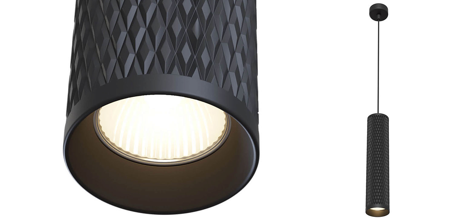 Подвесной светильник Trumpet tube black rhombus Подвесной светильник Trumpet tube black rhombus - Loft-Concept в Рязани