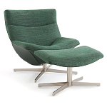 Кресло вращающееся с подставкой для ног зеленое Verdante варинант исполнения - 1 | Loft Concept в Рязани