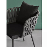 Стул мягкий с декором в виде плетеных лент на спинке и подлокотниках Semicircular Chair Decorated with Ribbons варинант исполнения - 4 | Loft Concept в Рязани