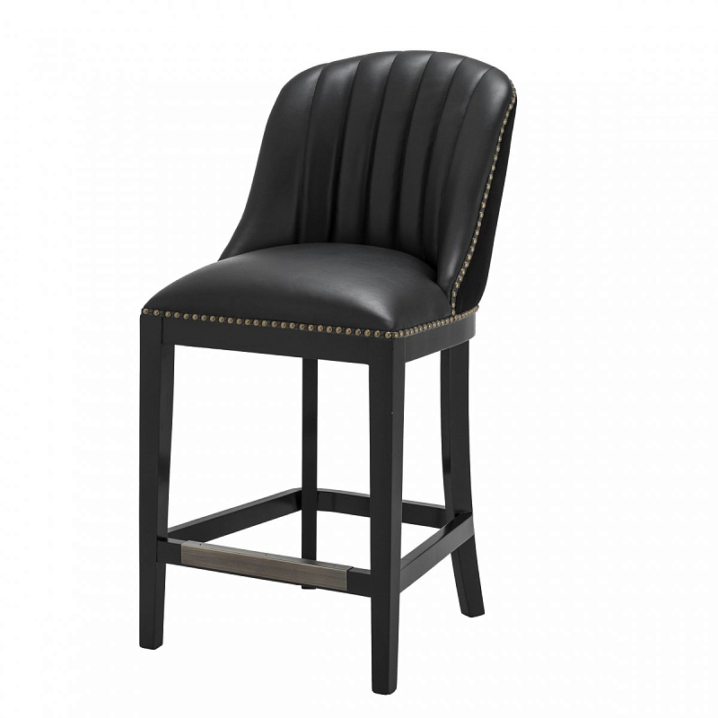Полубарный стул Eichholtz Counter Stool Balmore Черный Латунь Античная полированная Полубарный стул Eichholtz Counter Stool Balmore Черный Латунь Античная полированная в Рязани | Loft Concept