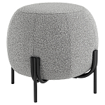 Пуф в ткани букле серого цвета Pikelet варинант исполнения - 1 | Loft Concept в Рязани