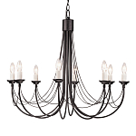 Люстра черного цвета ручной работы с канделябрами и переплетенной проволочной драпировкой Elstead Lighting варинант исполнения - 5 | Loft Concept в Рязани