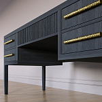 Большой Рабочий стол Primo с 5 выдвижными ящиками Черный дуб варинант исполнения - 3 | Loft Concept в Рязани