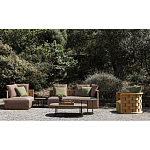 Дизайнерский уличный диван из массива дерева с плетеной спинкой PALINFRASCA Sofa варинант исполнения - 23 | Loft Concept в Рязани