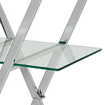 Стеллаж со стеклянными полками на стальном каркасе X-ray варинант исполнения - 4 | Loft Concept в Рязани