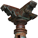 Антикварная колонна из массива тика Unique Indian Antique Column варинант исполнения - 2 | Loft Concept в Рязани