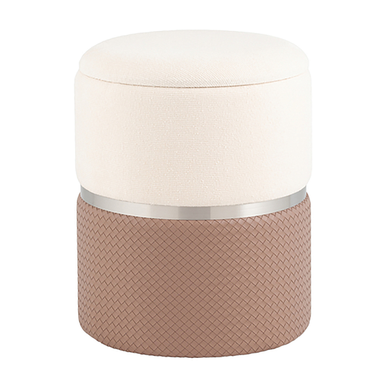 Пуф Mauldine с ящиком светло-коричневый с экокожей Охра Молочный в Рязани | Loft Concept 