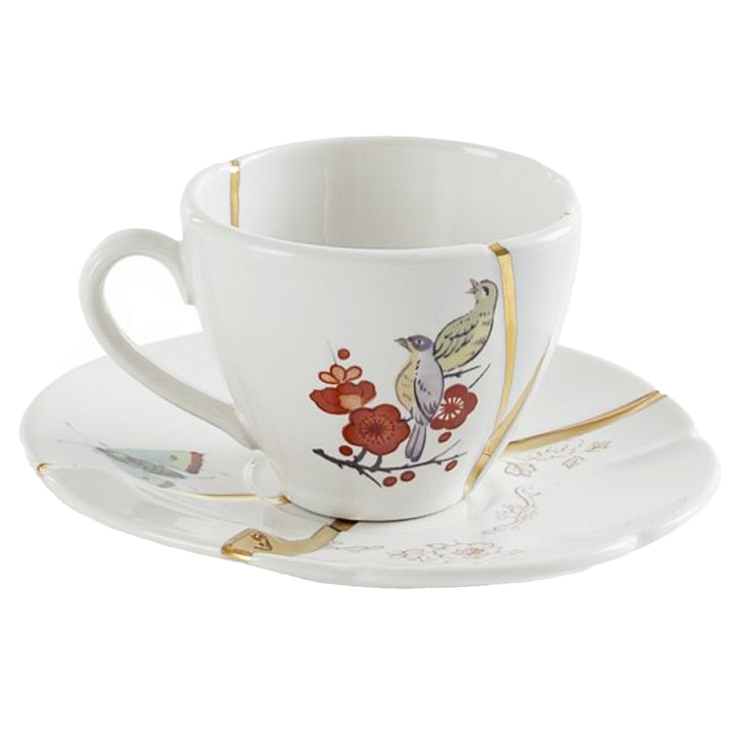 Кофейная пара Seletti Kintsugi Белый Золотой Мульти Кофейная пара Seletti Kintsugi Белый Золотой Мульти в Рязани | Loft Concept
