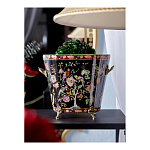 Кашпо из фарфора черная с цветочной росписью и бронзовой стрекозой Spring Garden варинант исполнения - 4 | Loft Concept в Рязани