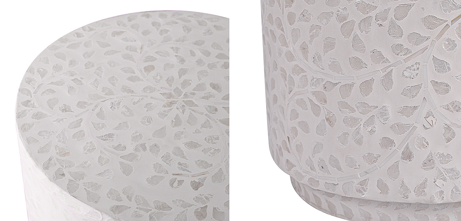 Приставной стол Bone Inlay Pearl Side Table Приставной стол Bone Inlay Pearl Side Table - Loft-Concept в Рязани