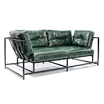 Диван Лофт Натуральная Винтажная кожа Зеленый Two Seat Encounter Leather Sofa варинант исполнения - 2 | Loft Concept в Рязани