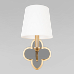 Бра с белым текстильным абажуром и фигурным основанием с зеркальной вставкой Vitorino варинант исполнения - 5 | Loft Concept в Рязани