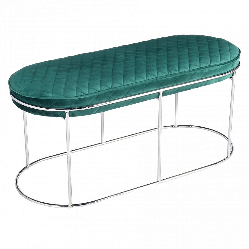 Банкетка Bench Emerald Серебряный Изумрудный Банкетка Bench Emerald Серебряный Изумрудный в Рязани | Loft Concept