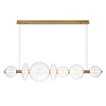 Подвесной светильник линейный с прозрачными стеклянными шарами разного диаметра Eurofase варинант исполнения - 11 | Loft Concept в Рязани