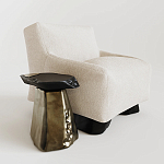 Кресло Cannes с мягкой обивкой букле молочного цвета  варинант исполнения - 1 | Loft Concept в Рязани