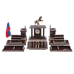 Настольный письменный набор из природного камня обсидиана с декором в виде Коня Team leader варинант исполнения - 1 | Loft Concept в Рязани